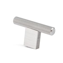 Viefe Poignée Bouton Forme T Graf Mini, Aluminium, Finition Effet Inox, pour Portes et Tiroirs