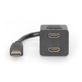 DIGITUS HDMI Y-Verteilerkabel, 0,2m, gold-schwarz