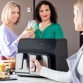 Friteuse à Air InnovaGoods Fryinn Double 8000 Noir 3400 W 8 L Acier inoxydable