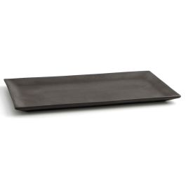 Quid Bandeja Rectangular Mineral Gres 15x30 cm Cerámica Negro (8 Unidades)