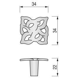 GIUSTI Pomo Zmk Ada 34X34 H22 1A Plata Vieja Acabado Antica Firenze