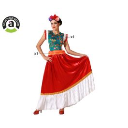 Déguisement Mexicaine Robe Rouge pour Femme Adulte Taille M-L - Robe et Ceinturon en Polyester