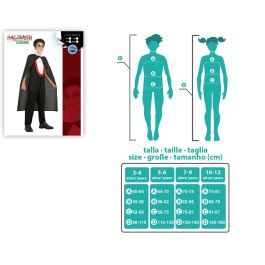 Déguisement Vampire Noir pour Enfant Garçon 10-12 Ans Halloween - Cape et T-shirt en Polyester