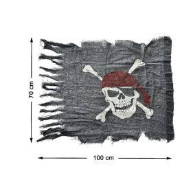 Drapeau Pirate Classique en Tissu 100 x 70 cm - Noir avec Tête de Mort et Bord Défraîchi, Décoration pour Fête Thématique Precio: 11.79. SKU: B1CRT6BV2Q