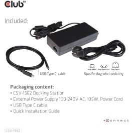 Club3D 4K ChargingDock USB-C ->6xUSB3/2xDP/HDMI/LAN/Audio
