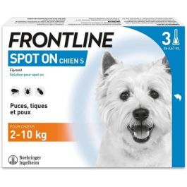 Frontline SPOT ON Pipetas Antiparasitarias pour Chiens 2 à 10 kg - Anti-puces, Tiques, Poux