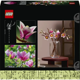 Lego Set de Construction pour Adultes - Branches de Magnolia Botanicals 11510 - Fleurs Artificielles en Briques LEGO - Décoration Intérieure