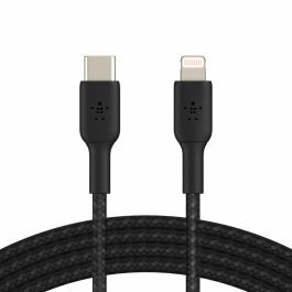Câble USB-C vers Lightning Belkin CAA004BT2MBK Noir 2 m
