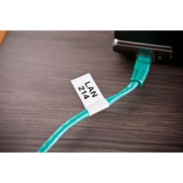 Ruban Laminé pour Etiqueteuses Brother TZe-FX221 Noir Noir/Blanc (9 mm x 8 m)