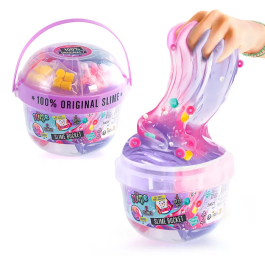 Canal Toys - So Slime - Slime Bucket SSC 393 - Coffret de 2 Slimes Géantes avec Décorations - Jeu Créatif à Collectionner - Dès 6 ans