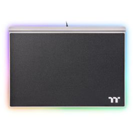 Thermaltake Argent MP1 - Tapis de souris gamer RGB, alimenté par USB, surface aluminium et base caoutchouc antidérapante, noir/titane