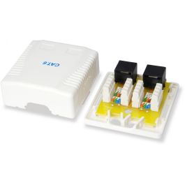 Equip Aufputzdose Cat6 2xRJ45 UTP RAL 9010 Reinweiß