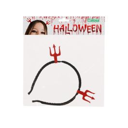 Couronne démoniaque à cornes rouges avec volants pour costume de diablesse - Accessoire pour Halloween et fêtes déguisées