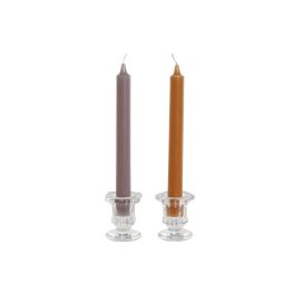 Ensemble de Bougies DKD Home Decor Gris Orange 2 x 2 x 20 cm 4 Pièces (2 Unités)