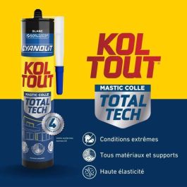 Cyanolit Adhésif Fixateur et Scellant Total Tech Blanc Cartouche 290 ml Multimatière Imperméable Flexible AUC3045203003004