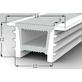 Perfil de Silicona para Tiras LED 10x10mm 6mm 100 Metros