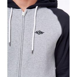 Sweat à capuche homme Rip Curl Embroid Hooded Zip Thru Gris clair