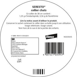 Seresto Collar Antiparasitaire Chat 7-8 Mois Protection Puces et Tiques