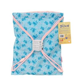 Sac à dos serré par des ficelles Lilo & Stitch Ohana Bleu Rose 26 x 34 x 1 cm