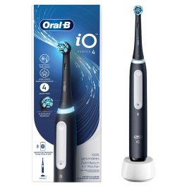 Oral-B iO Series 4 Brosse à dents électrique iO4, Noir, 4 modes (dont Sensible/Blanchiment), minuteur 4x30s, Bluetooth, avec housse et chargeur