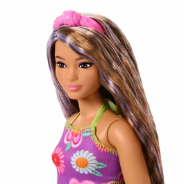 Barbie Fashionistas Poupée Mode et Diversité - JJN57 - Poupée Mannequin avec Tenue Fleurie Tendance, Jeu d'Imitation pour Enfants à Partir de 3 Ans