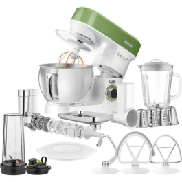 Robot pâtissier Sencor STM 3780GG - 1200W, bol inox 5L, 6 vitesses, 4 accessoires, éclairage LED