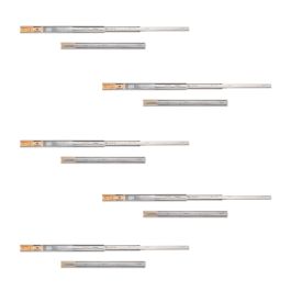 Emuca Lot de 5 jeux de Coulisses de tiroirs, roulement à billes, hauteur 45mm, profondeur 550mm, sortie totale, fermeture amortie, Zingué