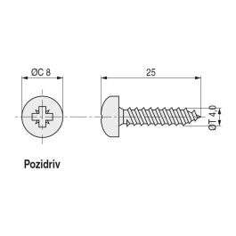 UCAFIX Vis à bois tête ronde Pozidriv 25mm diamètre 4mm (Boîte de 1000)