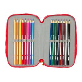 Pochette à crayons triple Mickey Mouse Clubhouse Good day Bleu 12,5 x 19,5 x 5,5 cm 37 Pièces