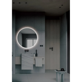 LIMEX Miroir Lumineux Salle de Bain Lisboa Ø80cm Blanc Froid Capteur Anti-buée / On-Off LIMEX-LISB002/80
