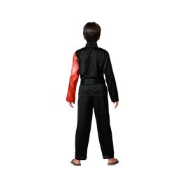 Déguisement Chinois Garçon 5-6 Ans Noir, Costume Asiatique Enfant avec Chemise Manches Longues, Pantalon et Ceinture
