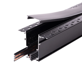 Carril Magnético Empotrado 20mm Negro 1M