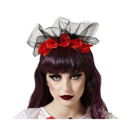 Catrina Diadème pour femme adulte avec roses rouges et voile noir, idéal pour déguisement gothique ou vampire Precio: 10.6899996. SKU: B13Q6J5GRG