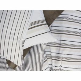 Parure de couette Blanc Marron 220 x 240 cm