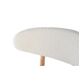 GINER Y COLOMER Lot de 2 Chaises en Bois de Caoutchouc Naturel avec Siège et Dossier Rembourrés en Tissu Bouclé Blanc - Dimensions : Siège 45x38 cm, Dossier 34x55 cm