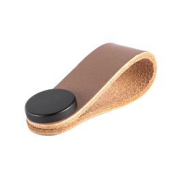 VIEFE Tirador Colgante Piel Modelo Flexa 22X70 Acabado Beige - Negro Dist. Agujero 22X70