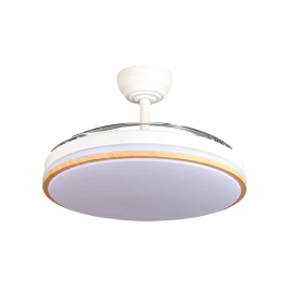 Ventilateur de Plafond DC Blanc 107cm 6 Vitesses, Fonction Été/Hiver, LED 60W, 3 Températures de Lumière, Télécommande et Minuterie 107d