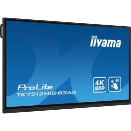 iiyama ProLite TE7512MIS-B3AG - Écran numérique tactile professionnel 75" (189 cm) 4K UHD IPS 24/7, Android 11, 4x HDMI, USB-C (65W), Wi-Fi 6, Bluetooth 5.0, Haut-parleurs, Noir