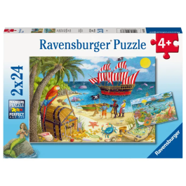 Ravensburger 05676 - Lot de 2 Puzzles 24 Pièces pour Enfants dès 4 ans - Thèmes Pirates et Sirènes avec 2 Posters Taille Réelle Precio: 32.4. SKU: B1JXBMS8YY