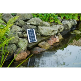 Ubbink Pompe Solaire Fontaine SolarMax 250 - Panneau Solaire 6V 160mA - Débit 200 l/h - Jets Volcan et Cloche - Pour Bassin Sans Raccordement Électrique
