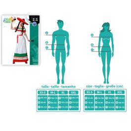 Déguisement Mexicaine Adulte Femme Tricolore Taille XL - Costume de Fête de Carnaval Thème Pays du Monde en Polyester Multicolore