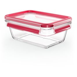 Emsa N10408 Clip & Close Glas Frischhaltedose 0.85 L Transparent/Rot