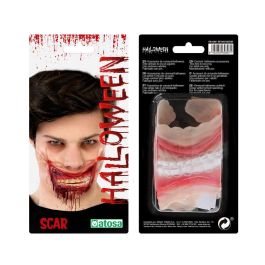 Cicatriz Accessoire Déguisement - Effet Sourire Sanglant Réaliste pour Bouche - 24x10 cm - Halloween et Cosplay