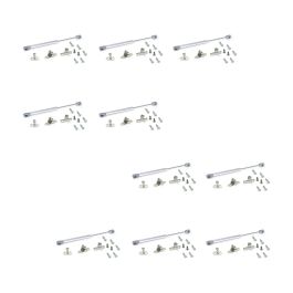 Emuca Lot de 10 pistons pour portes Relevable H, 5kg, course 100mm, avec loquets, acier et plastique, gris métallisé