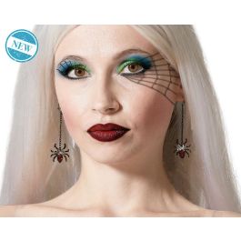 Boucles d'oreilles longues araignée à pierre rouge - Effet de toile d'araignée Precio: 1.992. SKU: B14H6JY3R7