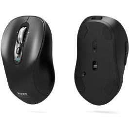 Port Designs 900720 EXPERT - Souris sans fil Bluetooth professionnelle, rechargeable, connectable à 3 appareils, grise