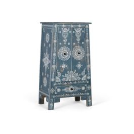 GINER Y COLOMER Meuble de rangement auxiliaire en bois de manguier et MDF peint à la main - 2 portes, 1 tiroir - Coloris bleu et blanc Precio: 467.988. SKU: B18YSCTV2F
