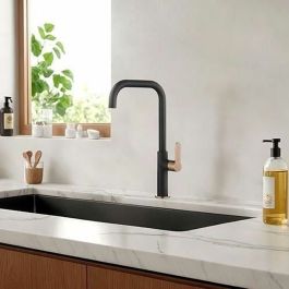 Mitigeur Edouard Rousseau Laobane Noir Or Laiton Forme en C