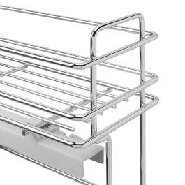 Emuca porte-bouteilles extractible SupraMax avec fermeture à amortie, gauche, 3 plateaux, module 200mm, Acier, Chromé