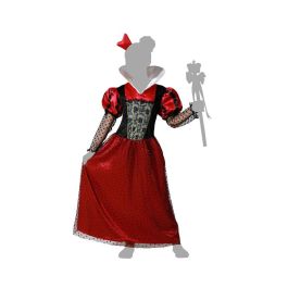 Déguisement Reine de Coeur Fille Rouge 10-12 Ans - Costume de Carnaval Complet avec Diadème en Polyester